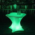 Single Pedestal Illuminated Bar Furniture / Rechargeable LED Bar Table