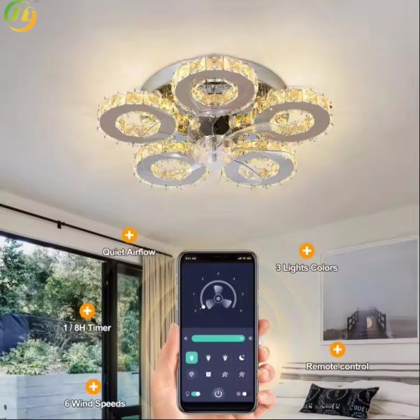SENKAI Deluxe Crystal Ceiling Factory Surface Mounted 5 Round Led Crystal