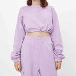 Custom Latest Designs Cropped Sweatshirt Joggers Two Piece Tracksuits for Women