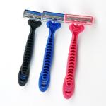 Factory Wholesale Rubber Handle Triple Blade Men Pivoting Disposable Razor