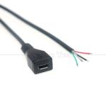 OEM Data Charging Micro b 5 PIN USB Male Female to Open 2 4 Cores Bare Wires