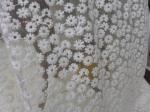 Daisy Small Flower Nylon Mesh Fabric By The Yard , Off White Lace Fabric For