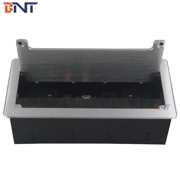 Smart office use cable management brush power data table outlet box