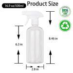 500ml Plastic Transparent Cylindrical Clear Bottle With White Spray For empty