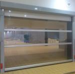 Tempered Mirror Glass Aluminum Sectional Door With Sound Insulation Transparent