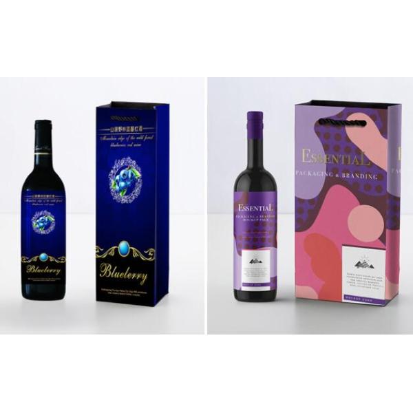 Bronzing Pattern Cardboard Wine Boxes Champagne Rectangular Packaging Box