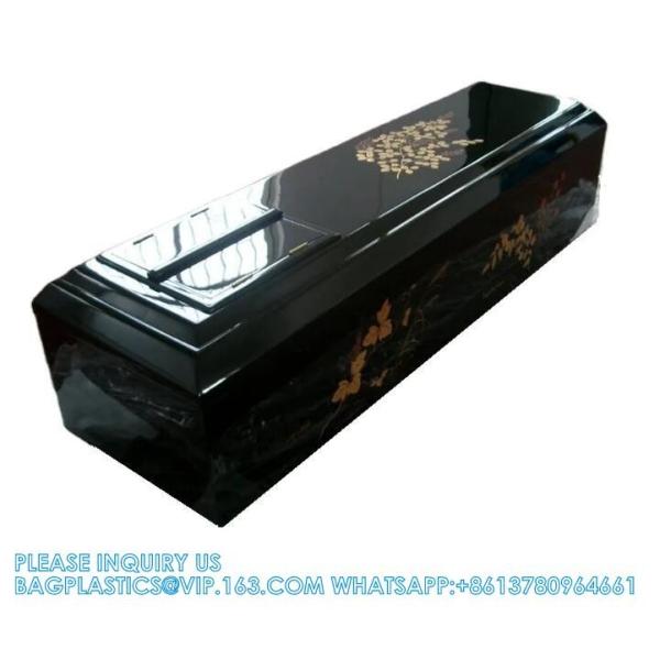 Paulownia Solid Wood Coffin With Carving Funeral Wood Casket Dome Coffin Wooden Casket Dome Shape