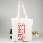 Promotional Blank White 100% Cotton Printed Reusable Shopping Bags With Handles