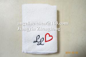 Wholesale Microfibre white face towel with small embroidery logo from china suppliers