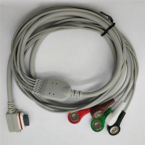 Wholesale Light Portable Ge ECG Cables , One Piece TPU 5 Lead Ecg Cable With Snap from china suppliers