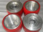 Wear Resistant Polyurethane Coating Wheels Industrial PU Red With Iron Parts