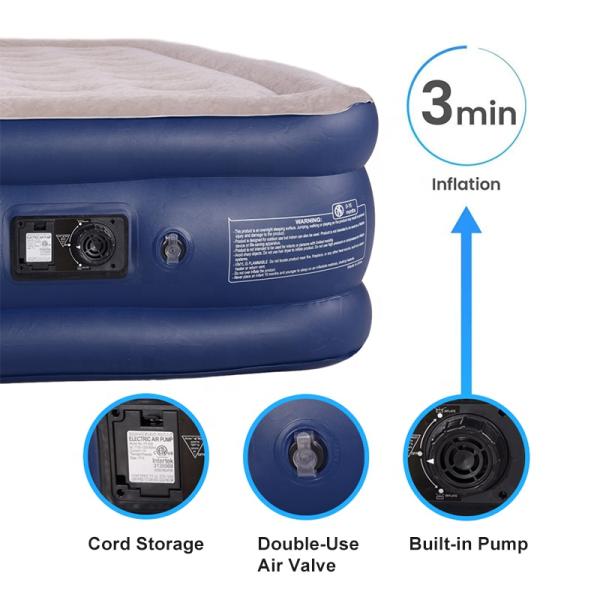 Flocked PVC Inflatable Air Mattresses