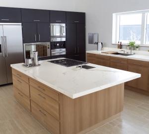 Wholesale Butcher Block Sidesplash Artificial Quartz Countertops SGS NSF CE Certificated from china suppliers