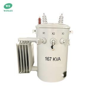 Wholesale 167Kva Pole Mounted Distribution Transformer Single Phase Step Down 12.47KV 2 Wire Oil Immersed IEEE Standard from china suppliers