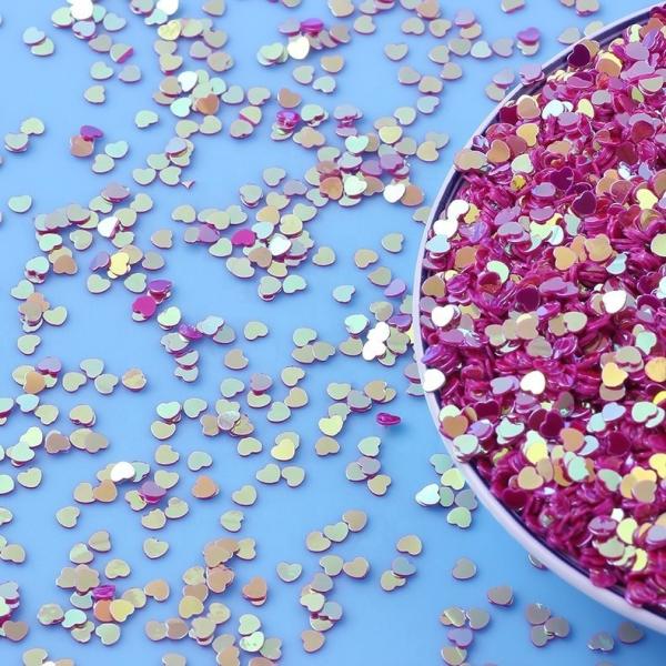 Thousand Choices Offered Sequins 3mm Peach Heart Shape Mixed Glitter PVC