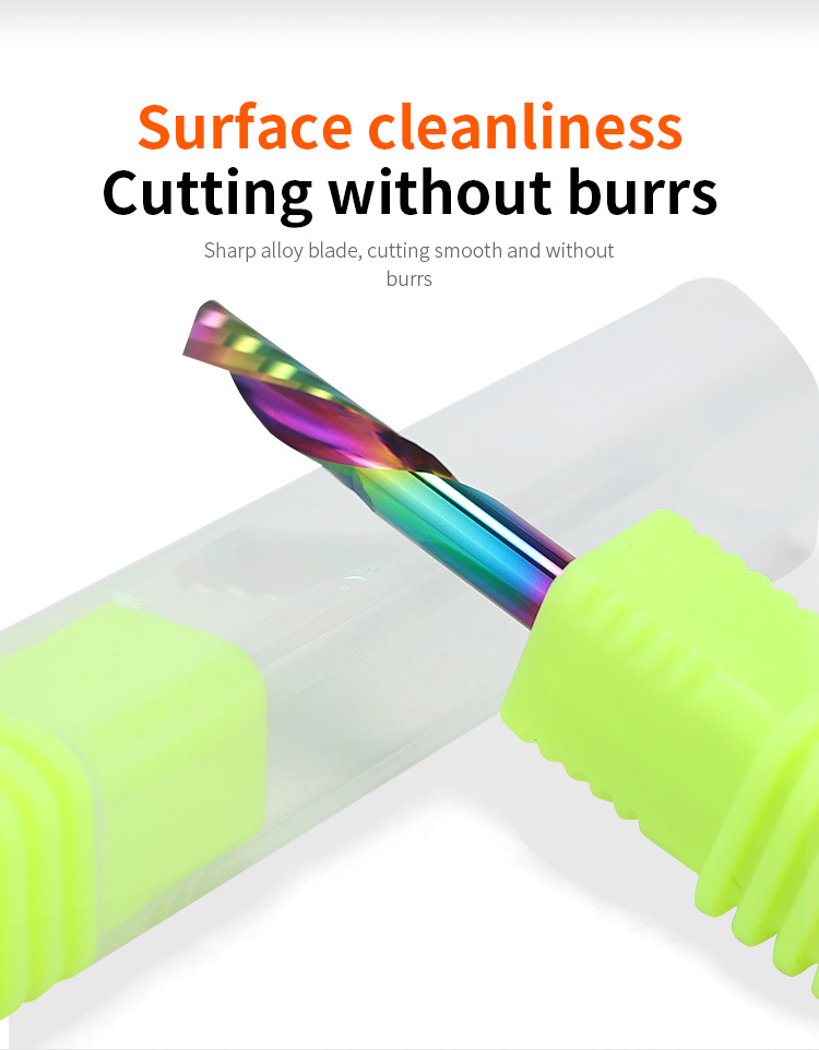 1 Flute Spiral 1/8 Down Cut End Mill Wood Carving Bits Cutingacrylic Board Tools DLC Coated Solid Carbide End Mills Fresa
