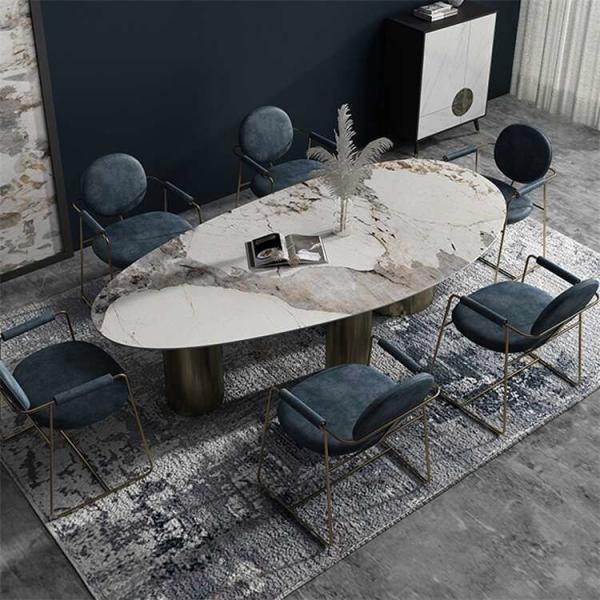 Dining Table Set With Sintered Stone Table Top marble Dining Tables And Chairs Set