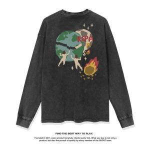 China Custom Vintage Heavyweight T Shirt for Men Pullover Streetwear Design Sweatshirt on sale