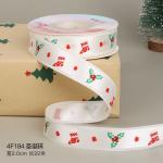 2cm 2.5cm Christmas Printed Ribbons ISO14001 Personalised Xmas Ribbon