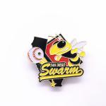Free Sample Personalized Enamel Pins , Dye Black Metal Enamel Pins For Souvenir