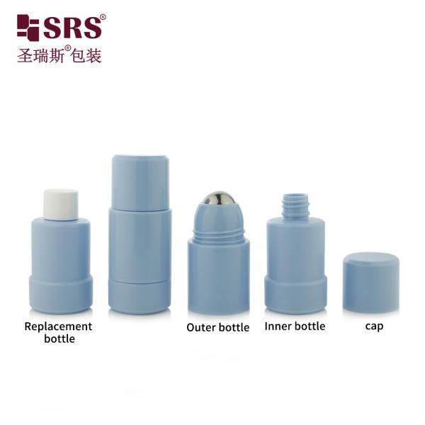 50ml PP PCR Refillable Roll On Bottle for Cosmetics