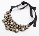 Black Strap Dance Costume Accessories Sparkle Rhinestone Statement Necklace