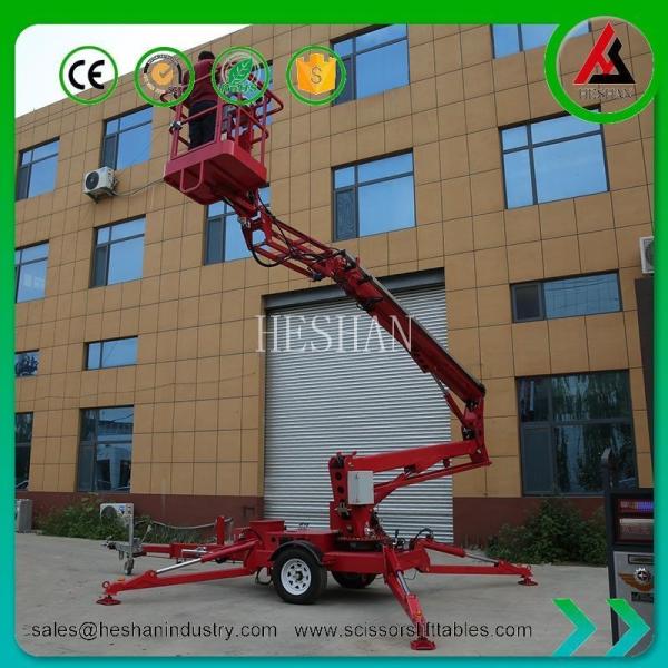 Towable Aerial Boom Lift Telescopic Lifter Boom Lift Access Platform For