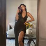Small Business Fashion V - Neck Backless Strap See Through Crochet Beach Sling