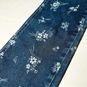 Wholesale Custom Cotton Polyester Slub Printed Denim Fabric For Skirt Jeans from china suppliers