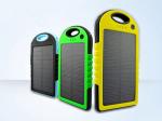 ABS and Silicon 5000mAh Polymer Battery Outdoors Waterproof Solar Power Bank
