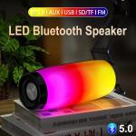 Rainbow LED Wireless Bluetooth Speakers 3.7v 1200mAh HIFI TF FM Radio Player