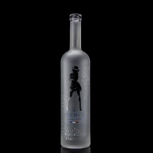 China Glass Collar 750ml Acid Etch Vodka Bottle with Clear or Customized Color in Heze on sale