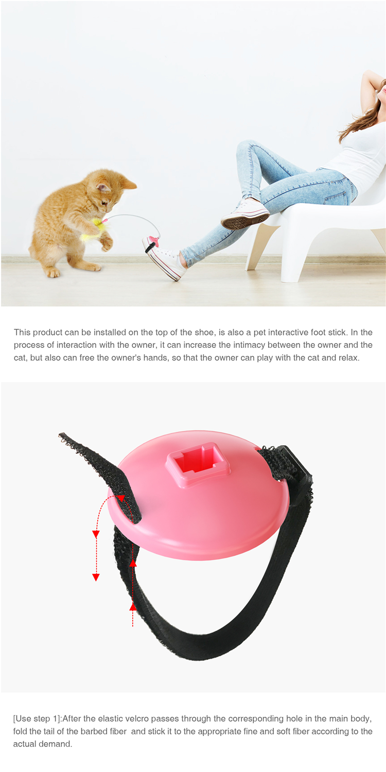 Wholesale Adjustable Pet Interactive Toy Funny Pet Wand Teasing Cat Stick Cat Teaser Stick With Spring Rod