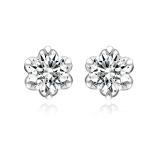 Beautiful Flower Design 18k Lab Grown Diamond Earrings Jewelry NGTC Certified