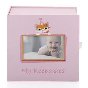 China Biodegradable Custom DIY Storage Printing Paper Box Baby Pink Gift Set Newborn Photo Box with 5 Boxes on sale