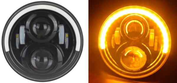 IP68 12V 7 Inch Round Led Headlight For Wrangler JK With Angel Eye 60W headlamp