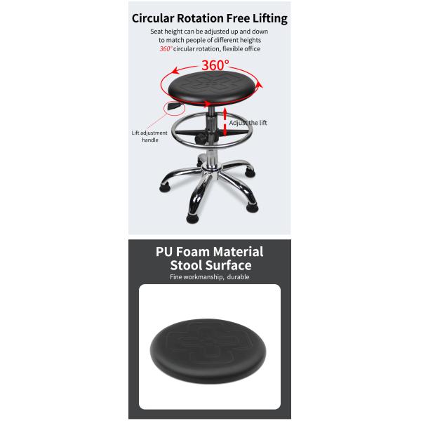 ESD Anti-Static Lab Chair with PU Leather Seat