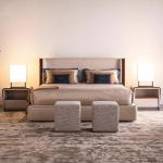 Leatherette 1.8m Luxury Modern King Bedroom Sets 200cm Luxury Fabric Bed