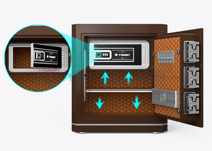 residential Height 450mm Fire Proof Safe Box For Home With Smart Fingerprint Lock