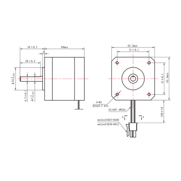 42x42mm Nema 17 1.8 Degree 1.2A CNC 3018 Stepper Motor Two Phase