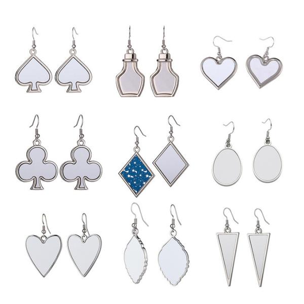 Blank Metal Sublimation Earrings With Metal Insert Custom Sublimation Eardrop For Heat Transfer Printing