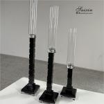 ZT-051 Metal Glass Candlestick Holder 3 pcs Set Tall Table Centerpiece Wedding
