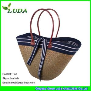 Wholesale LUDA chevron women straw totes handmade seagrass straw beach bag from china suppliers