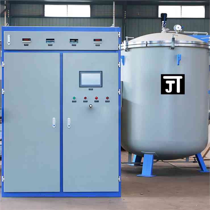 One power supply cabinet with two 3000 degree vertical Vacuum Negative Electrode Materials Graphitization Furnace