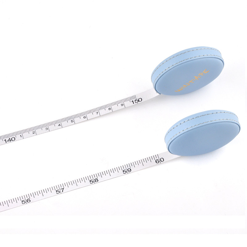 Wintape Fashion Hot Stamping Logo Round Shape Multi-Color Mini Cute Blue Leather Tape Measure