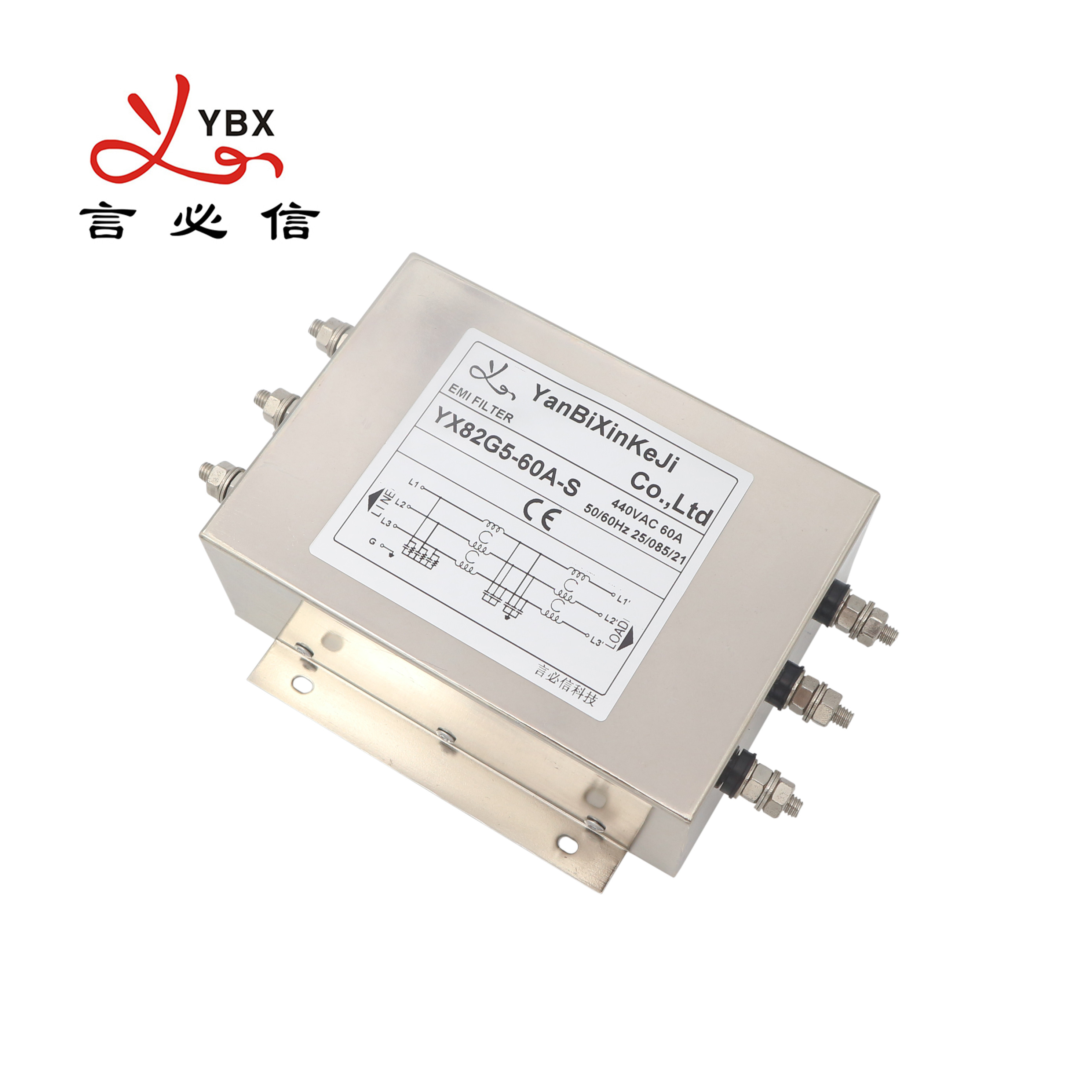 RFI Passive Low Pass Emi Filter High Performance Yanbixin YX82G5 For Inverter