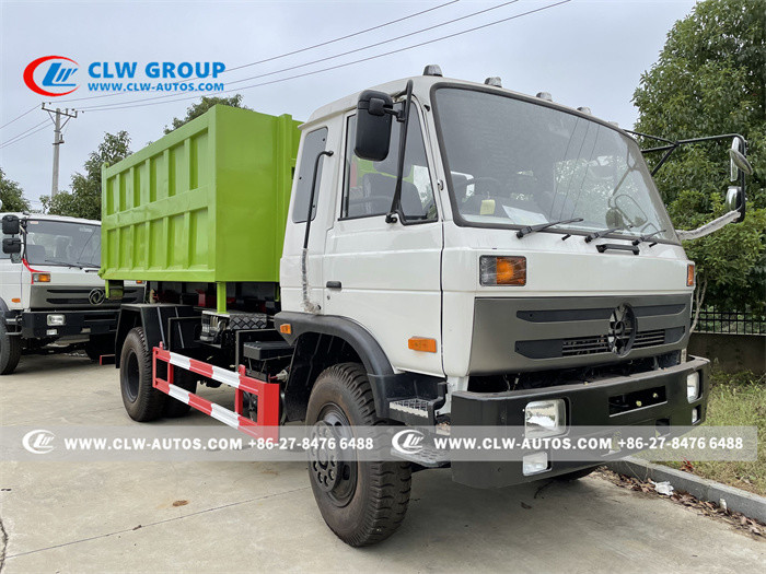 Dongfeng 153 Hydraulic Hook Lift Garbage Truck With 14m3 Container