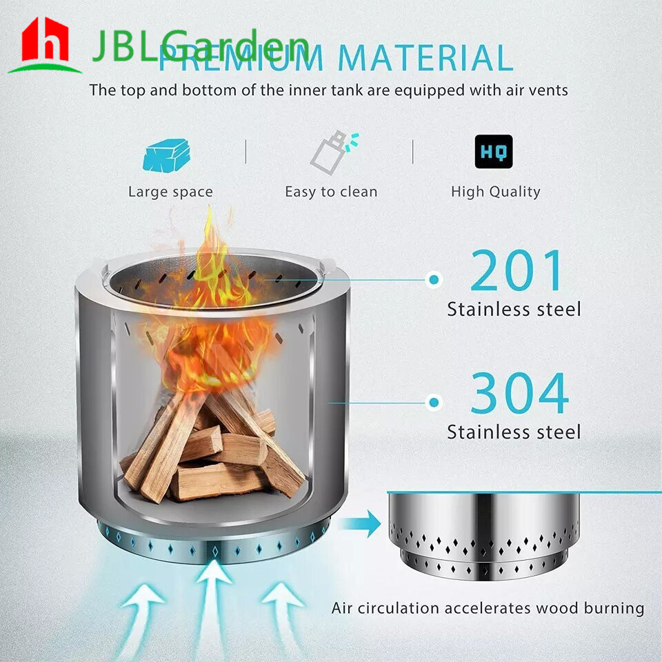 Stainless Steel 304 Smokeless Outdoor Firepit Portable