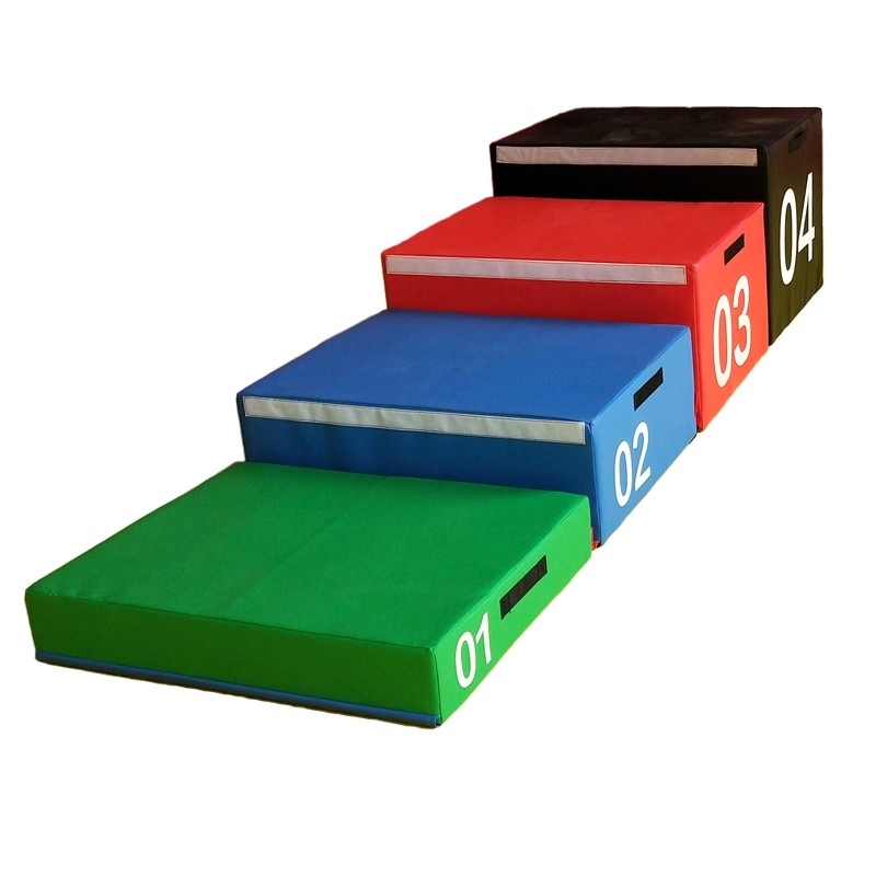 Colorful Soft Play Gym Equipment , Plyometric Jump Box PU Leather Foam Rust Proof