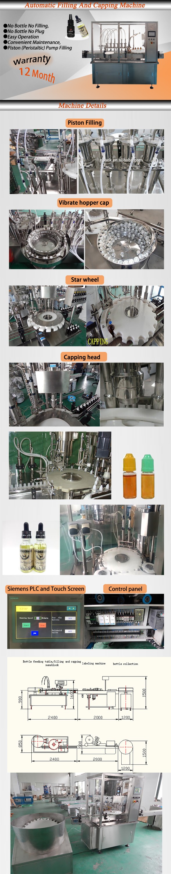 Small Volume Bottle Filling Capping Machine E Liquid Vial Filling Equipment
